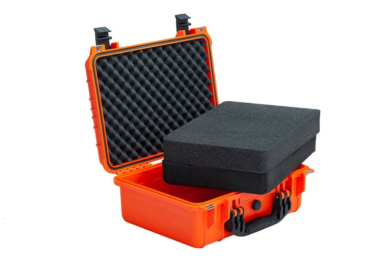MEIJIA Portable All Weather Waterproof Camera Case with Customizable Fit Foam,Fit Use of Drones, Camera, Equipments, Pistols,15.98x12.99x6.85inches(Orange) - Image 2